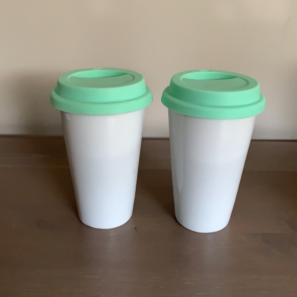 David’s Tea Christmas Wreath Ceramic To Go Cups - Picture 4 of 7